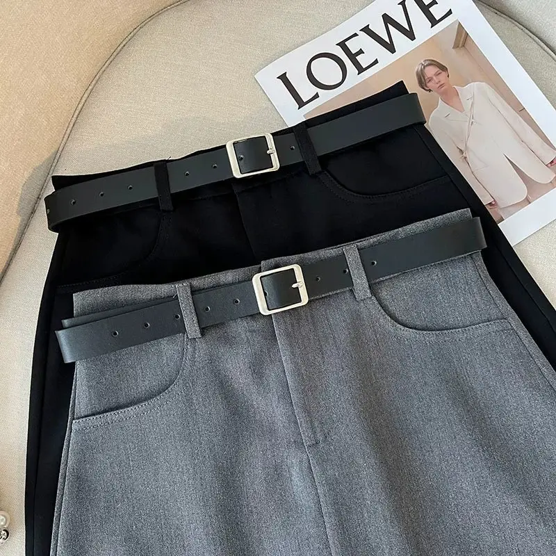Gray High-Waist Slimming Skirt for Petite Women — feature 7