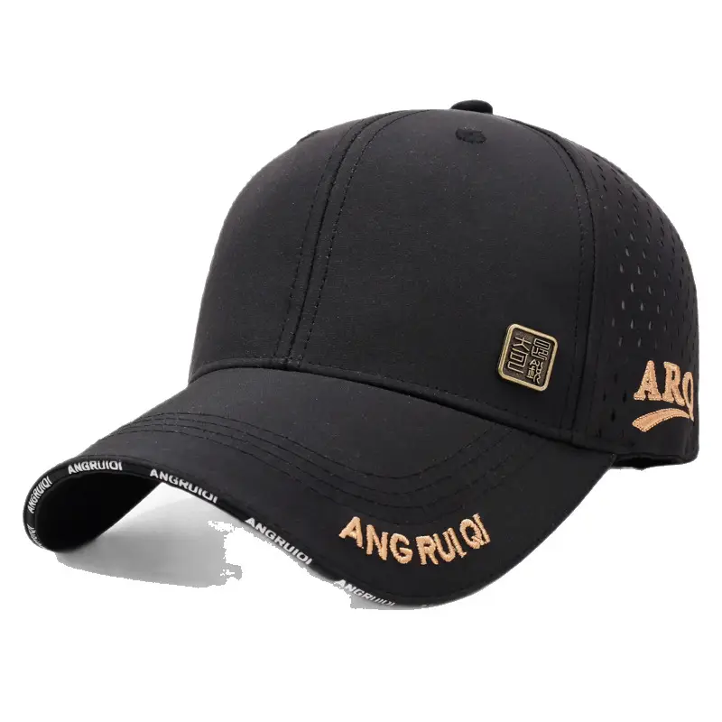 Men Black Mesh Sun Hat Adjustable Strap Lightweight - Image 11