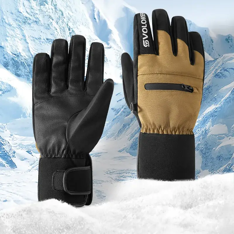 Men Winter Ski Gloves Hot Fleece Lined Windproof Waterproof