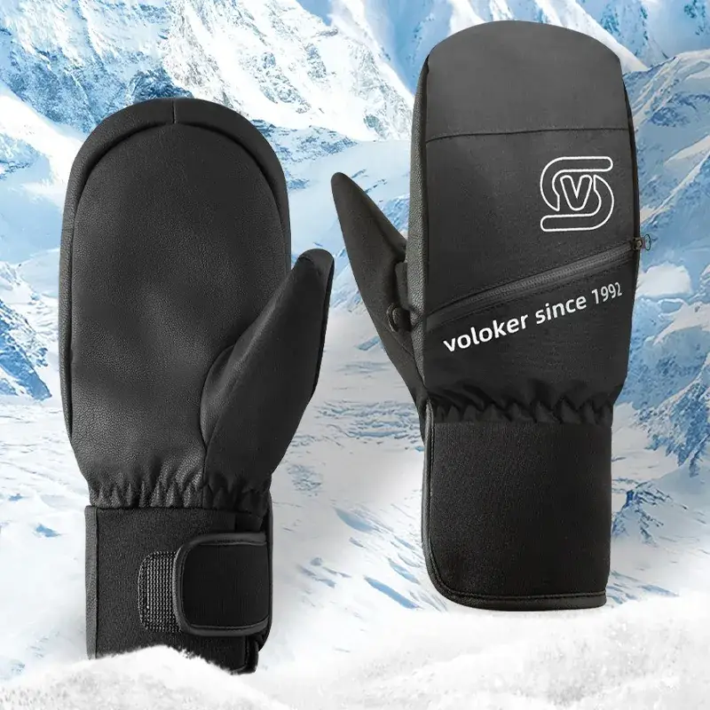 Men Winter Ski Gloves Hot Fleece Lined Windproof Waterproof