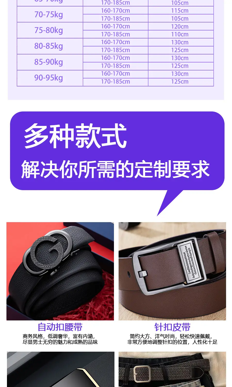 Men's Black Leather Belt with Smart Watch Buckle — feature 10