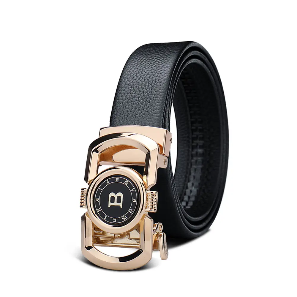 Men's Black Leather Belt with Smart Watch Buckle - Image 11