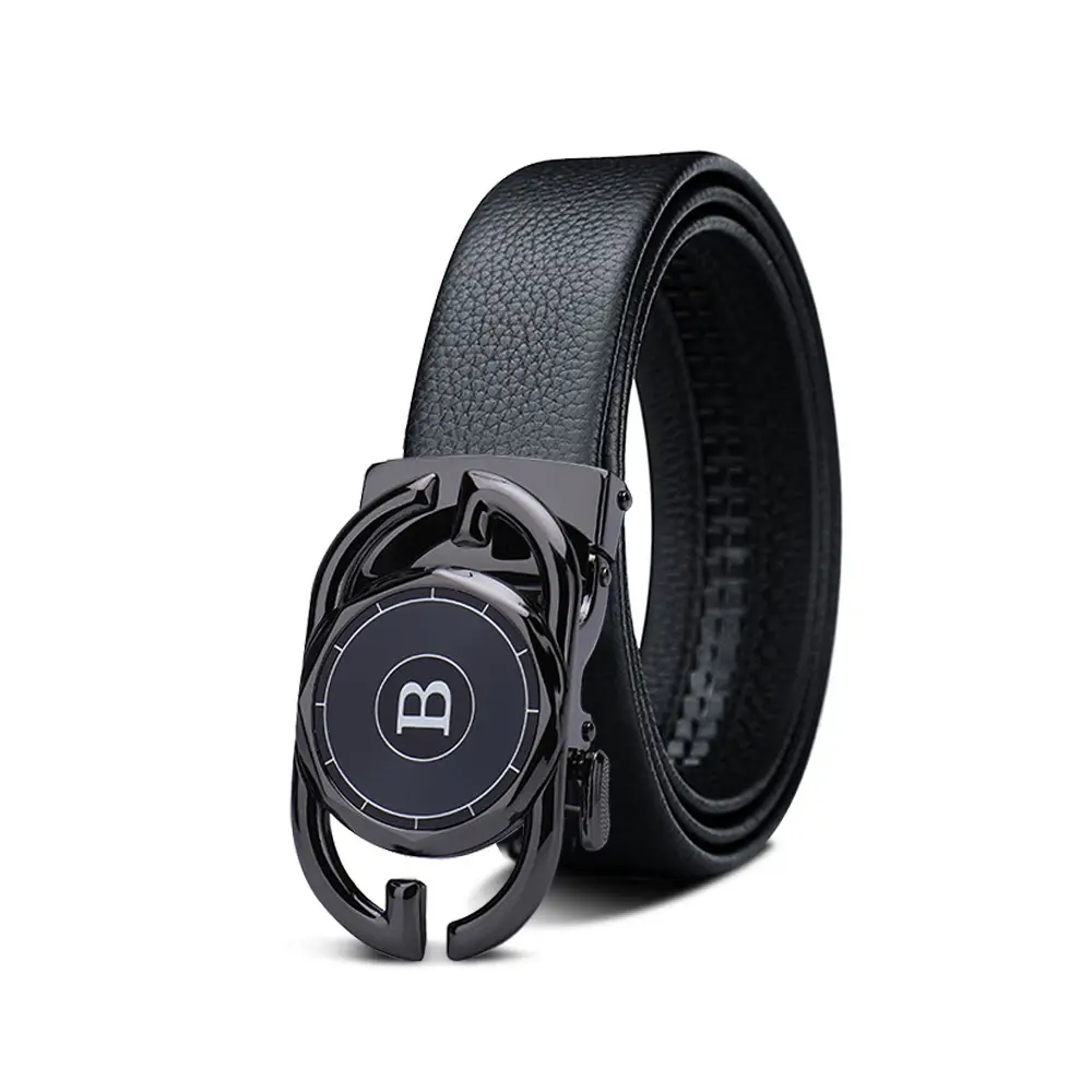 Men's Black Leather Belt with Smart Watch Buckle - Image 16