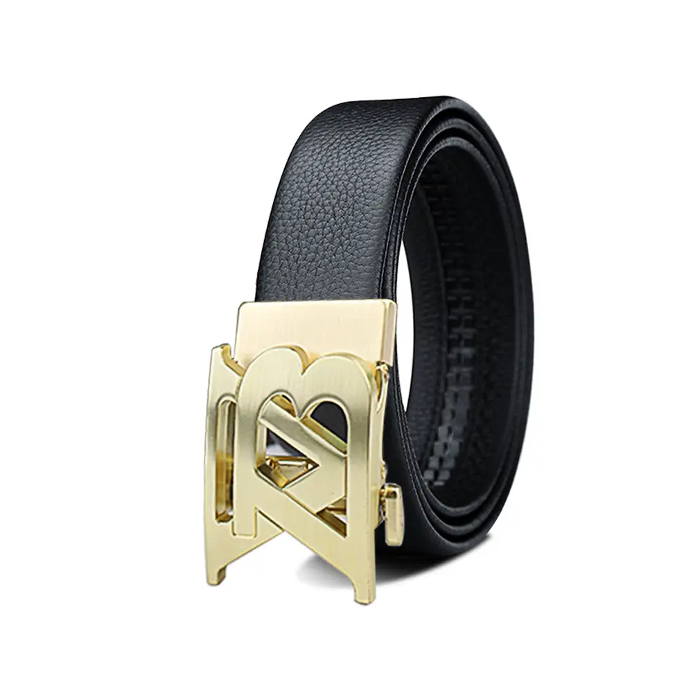 Men's Black Leather Belt with Smart Watch Buckle - Image 2