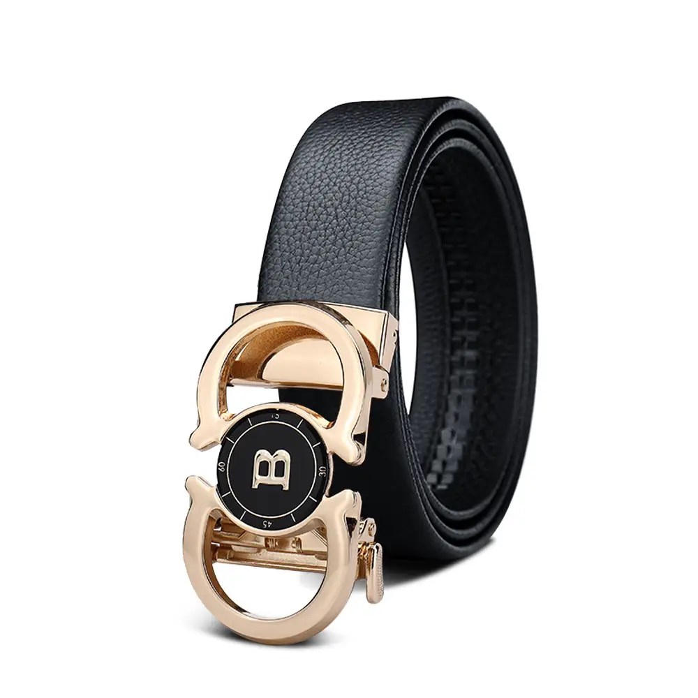 Men's Black Leather Belt with Smart Watch Buckle - Image 20