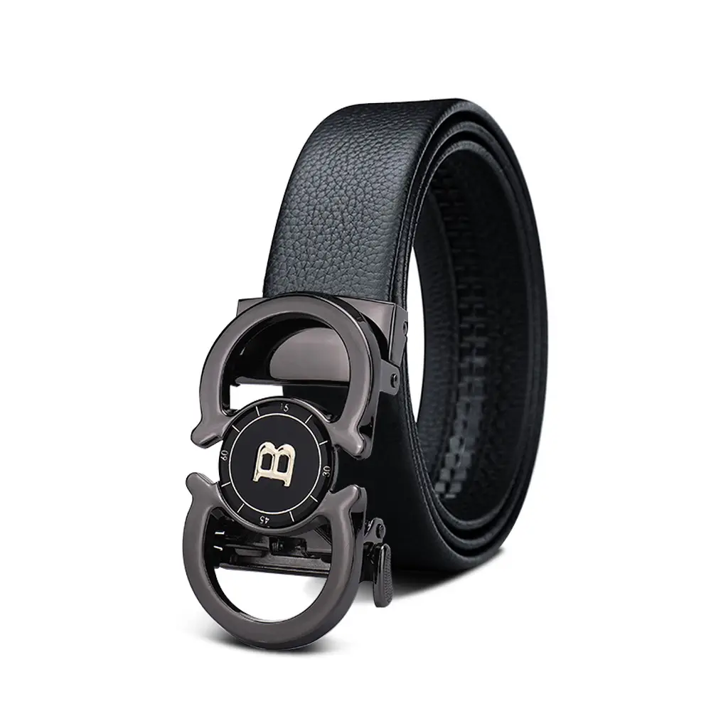 Men's Black Leather Belt with Smart Watch Buckle - Image 21
