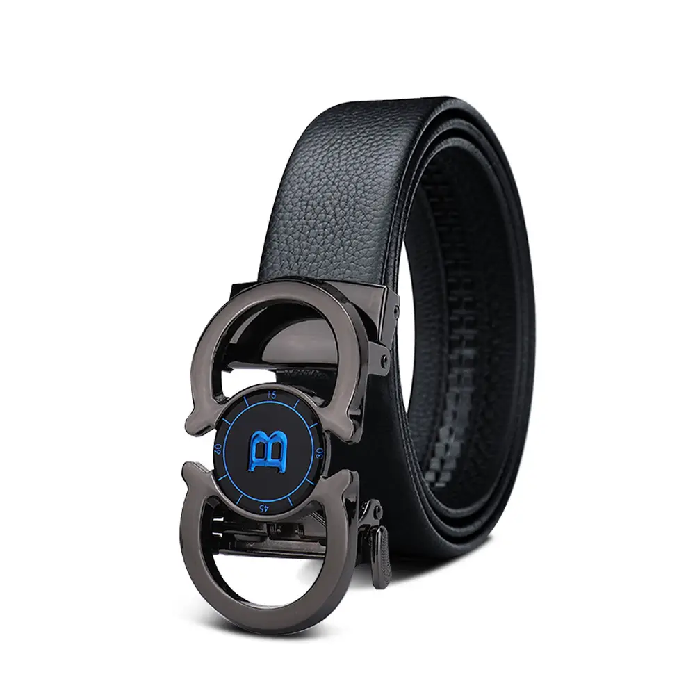 Men's Black Leather Belt with Smart Watch Buckle - Image 22