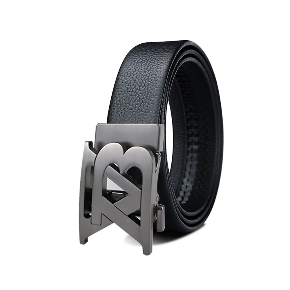 Men's Black Leather Belt with Smart Watch Buckle - Image 3