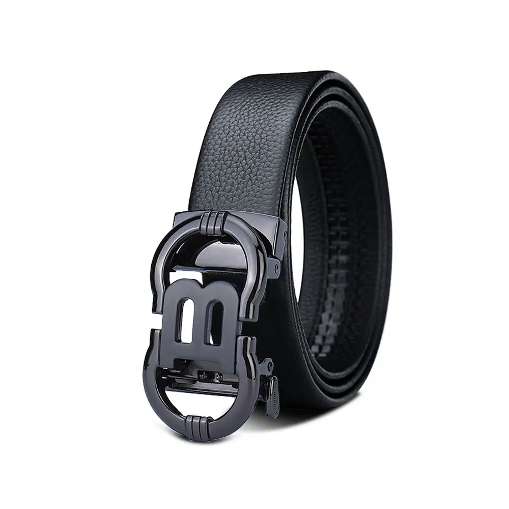 Men's Black Leather Belt with Smart Watch Buckle - Image 30