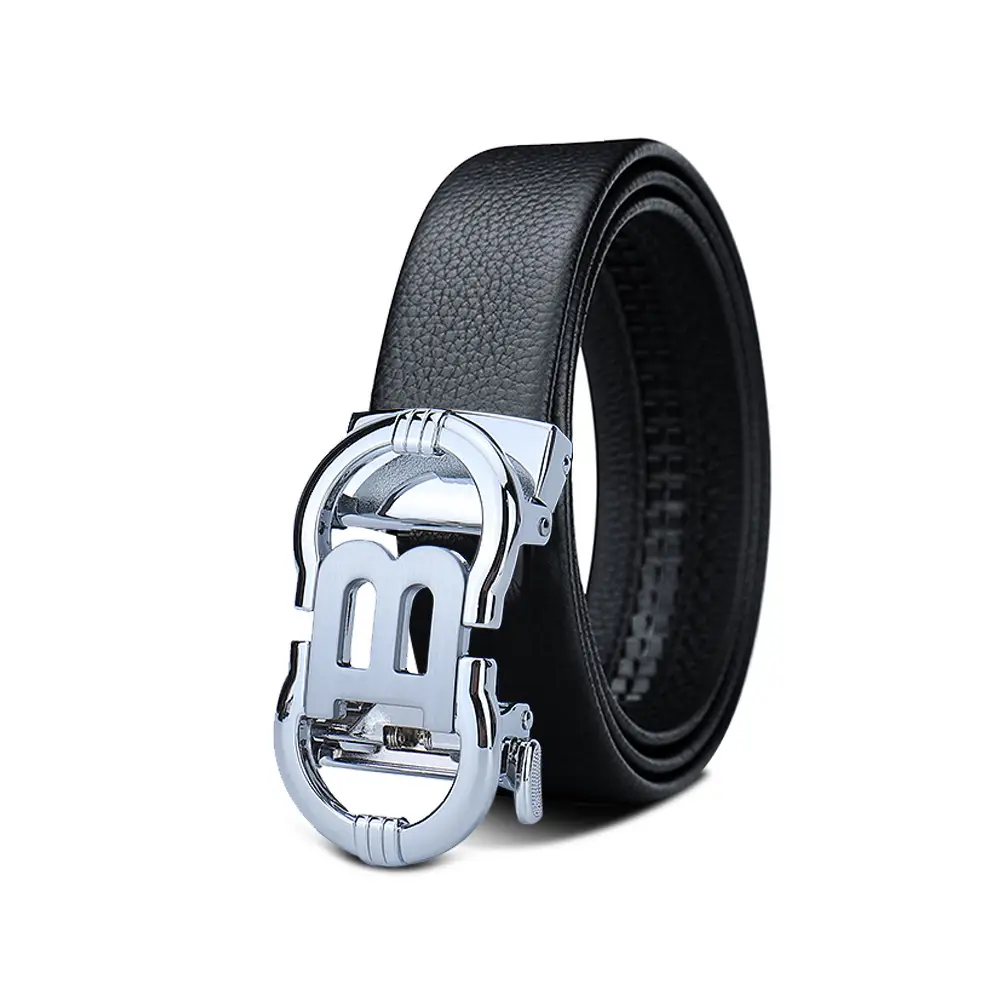 Men's Black Leather Belt with Smart Watch Buckle - Image 31