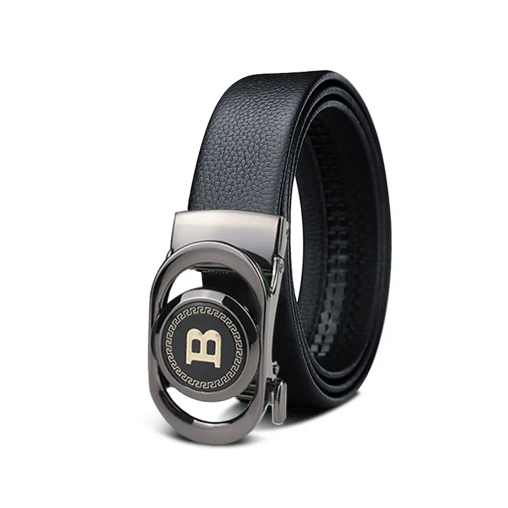 Men's Black Leather Belt with Smart Watch Buckle - Image 33