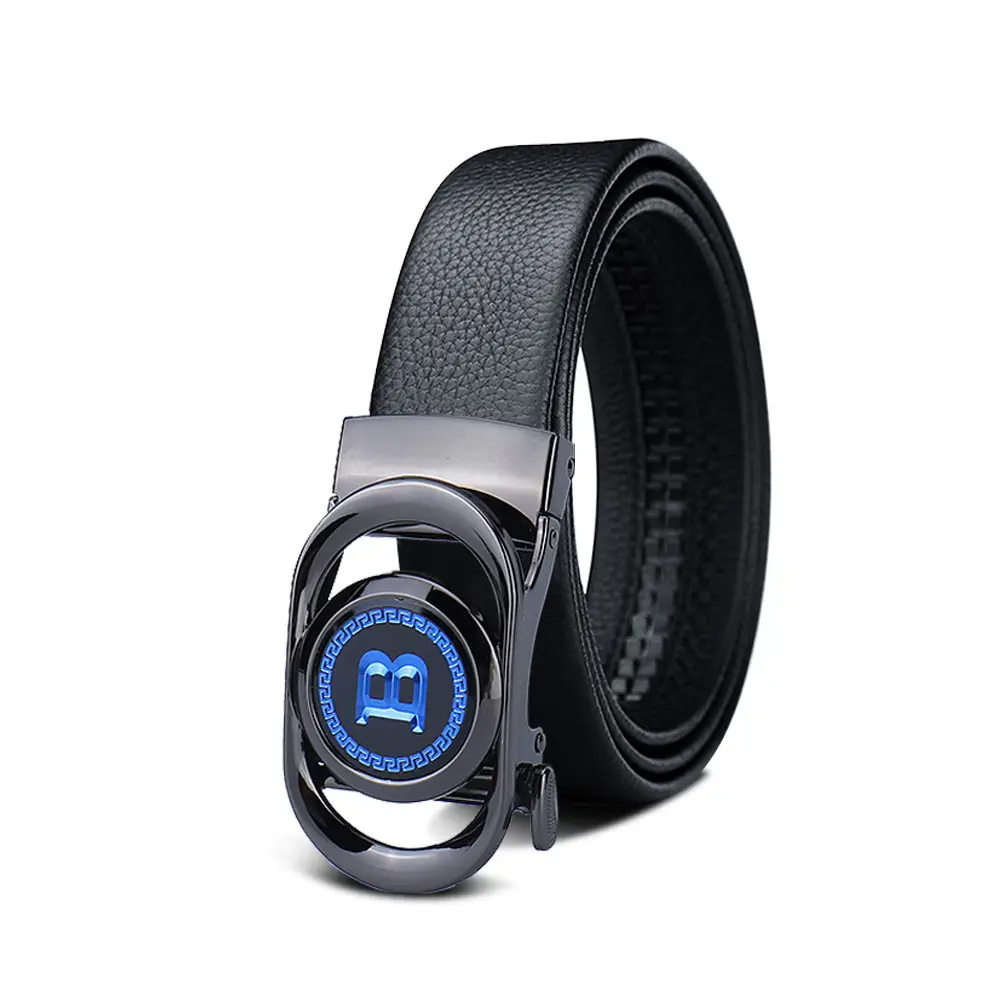 Men's Black Leather Belt with Smart Watch Buckle - Image 34