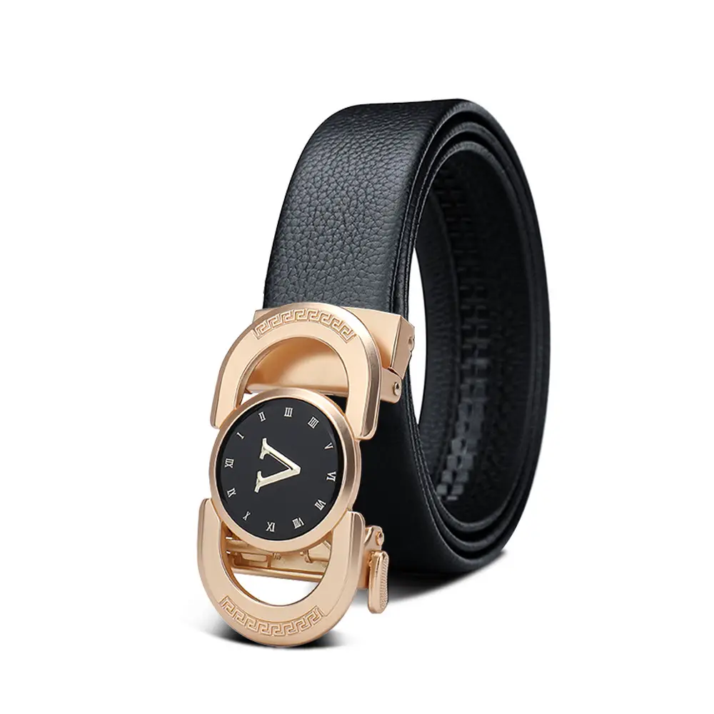 Men's Black Leather Belt with Smart Watch Buckle - Image 35