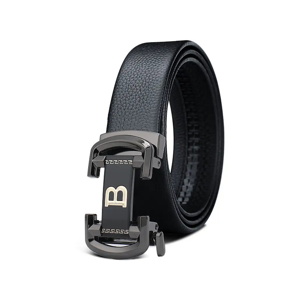 Men's Black Leather Belt with Smart Watch Buckle - Image 38
