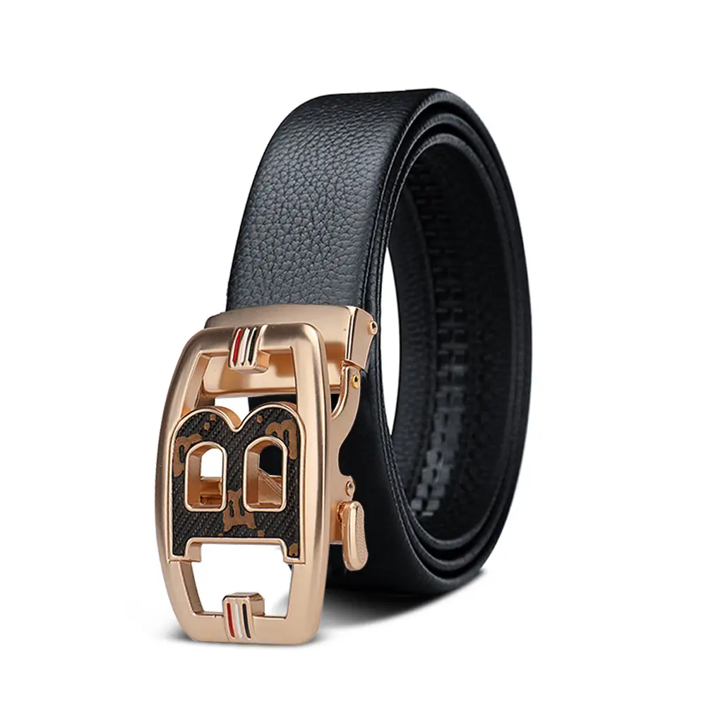 Men's Black Leather Belt with Smart Watch Buckle - Image 4