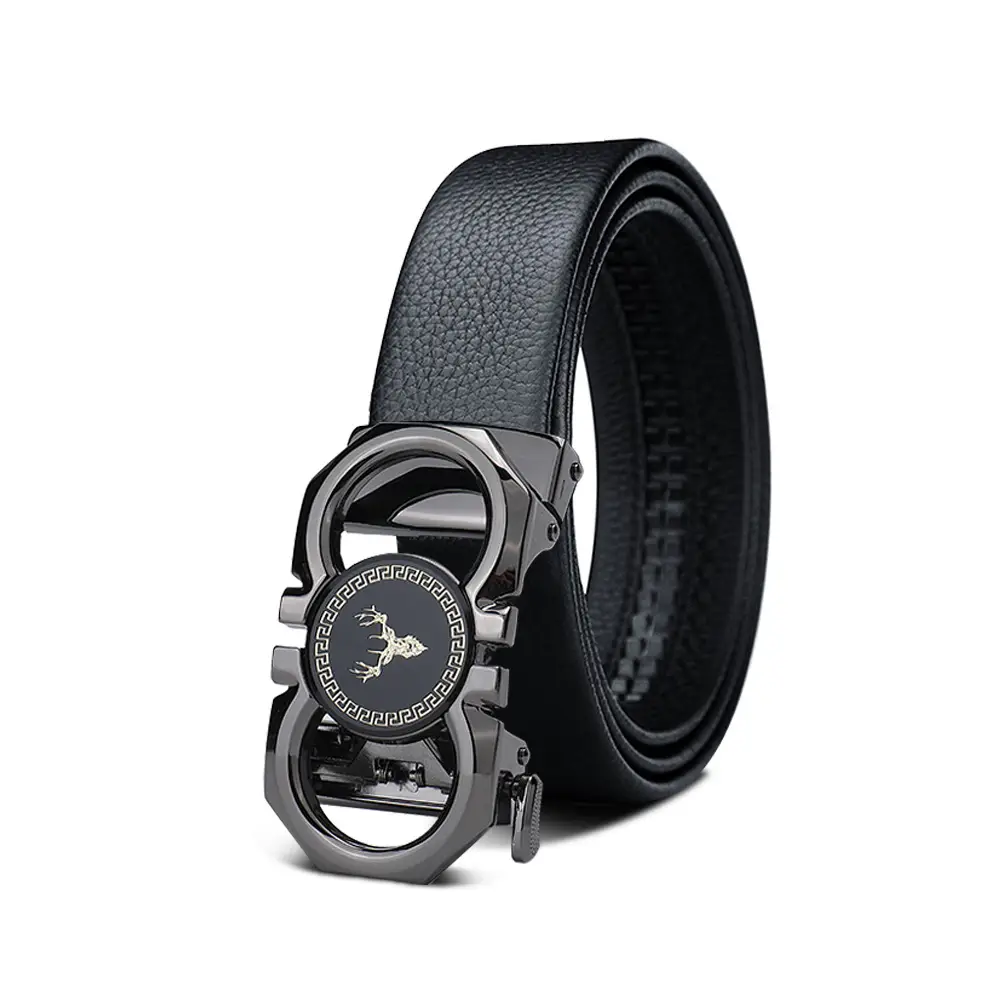 Men's Black Leather Belt with Smart Watch Buckle - Image 40