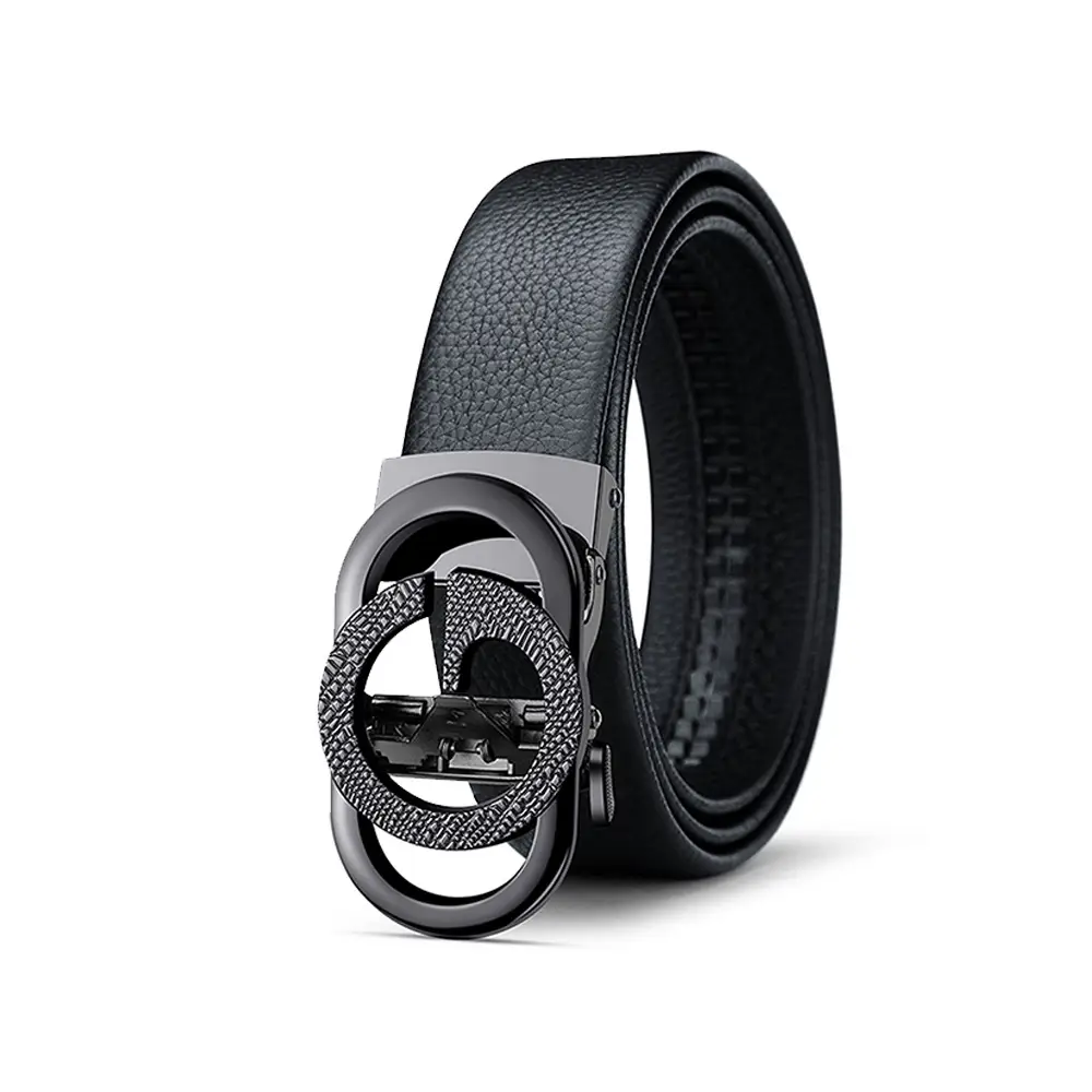 Men's Black Leather Belt with Smart Watch Buckle - Image 48