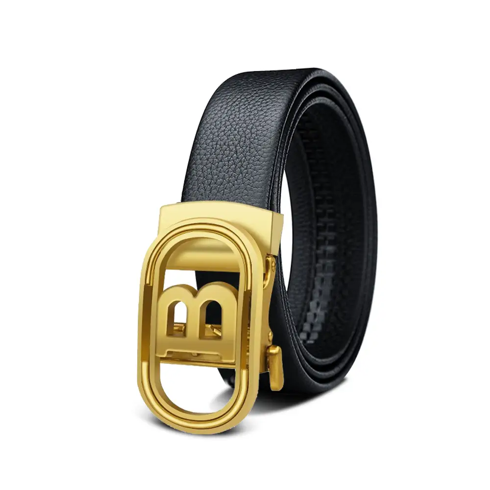 Men's Black Leather Belt with Smart Watch Buckle - Image 5