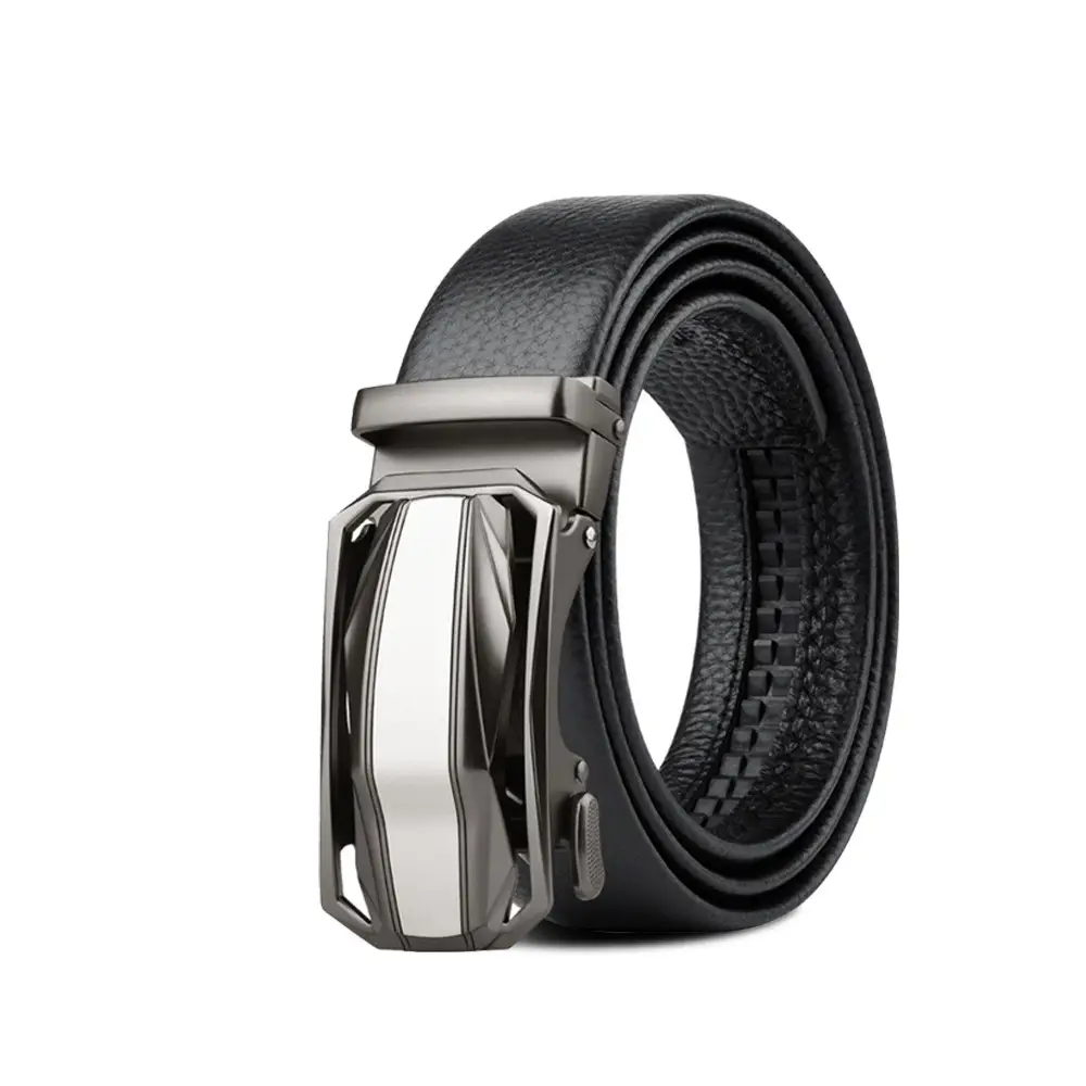 Men's Black Leather Belt with Smart Watch Buckle - Image 50