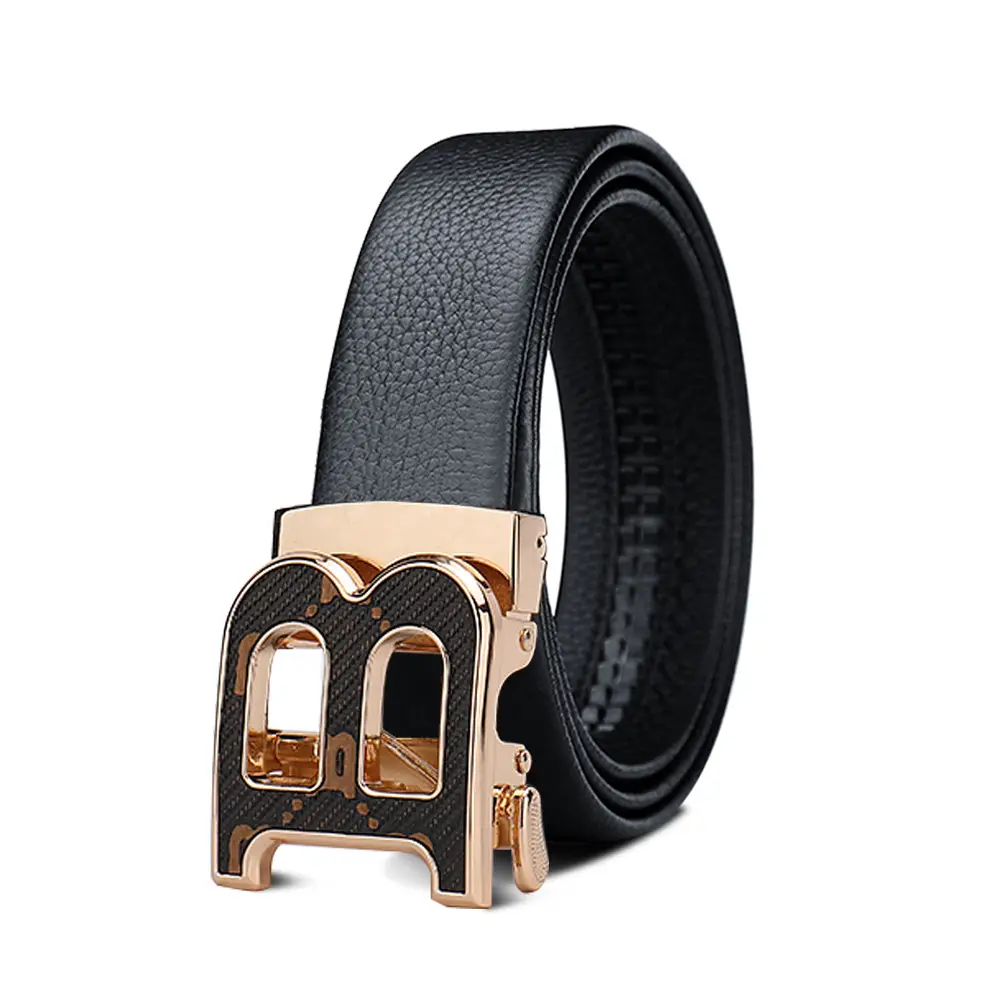 Men's Black Leather Belt with Smart Watch Buckle - Image 52