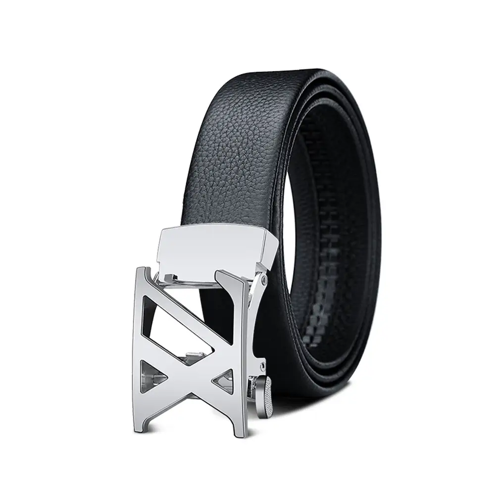 Men's Black Leather Belt with Smart Watch Buckle - Image 54