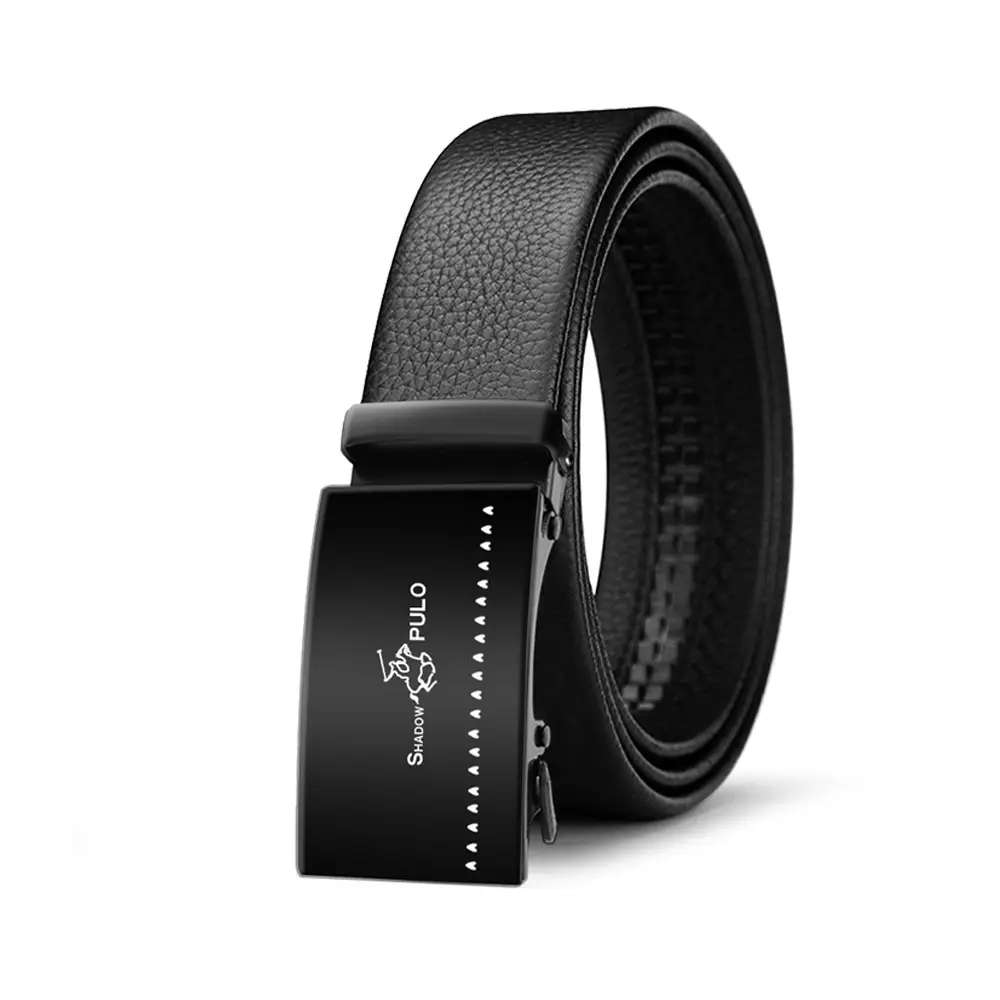 Men's Black Leather Belt with Smart Watch Buckle - Image 58