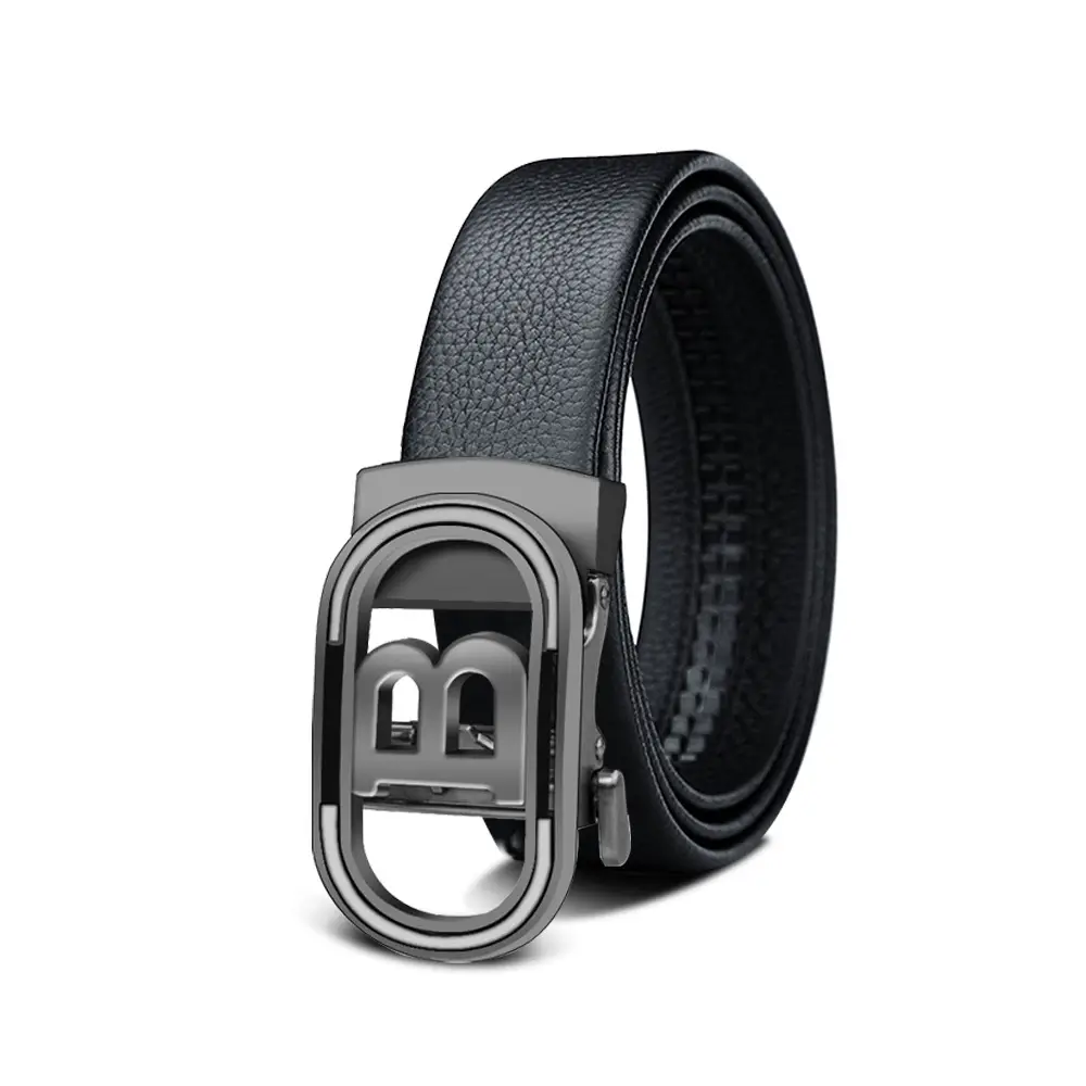 Men's Black Leather Belt with Smart Watch Buckle - Image 6