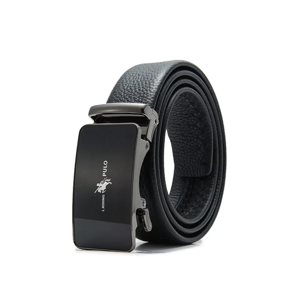 Men's Black Leather Belt with Smart Watch Buckle - Image 60