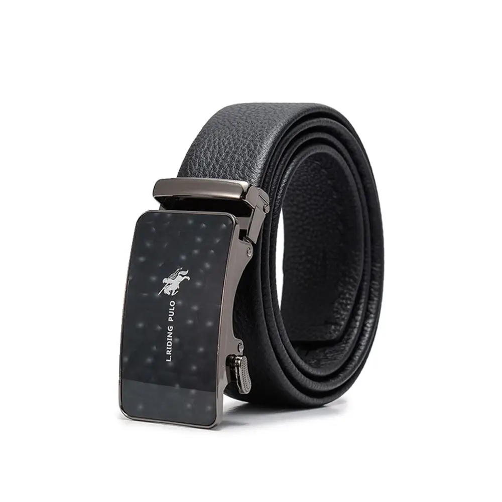 Men's Black Leather Belt with Smart Watch Buckle - Image 61