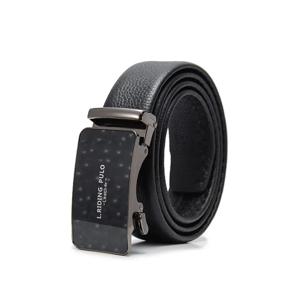 Men's Black Leather Belt with Smart Watch Buckle - Image 63