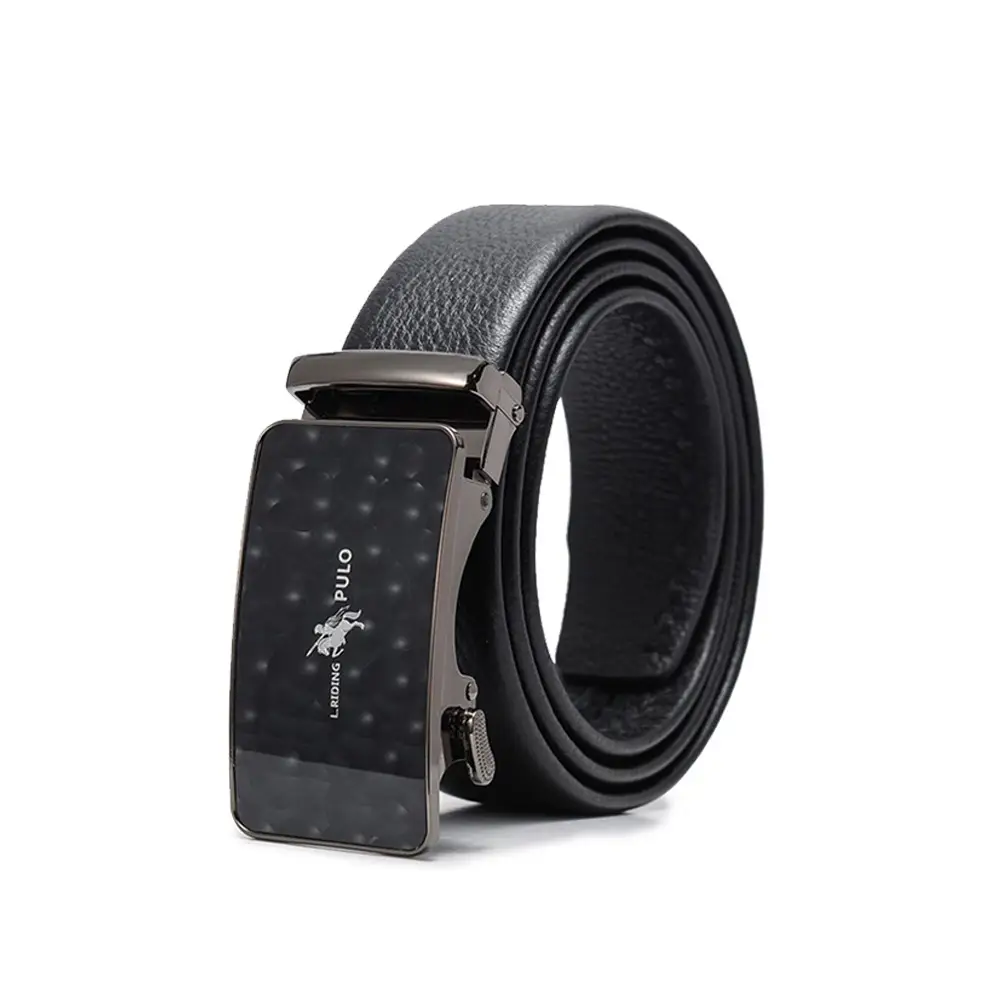 Men's Black Leather Belt with Smart Watch Buckle - Image 64