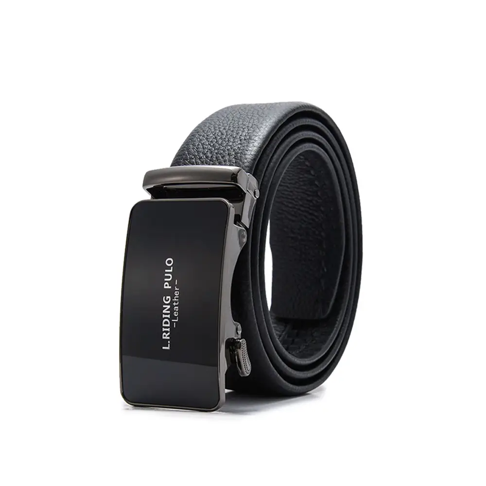 Men's Black Leather Belt with Smart Watch Buckle - Image 65