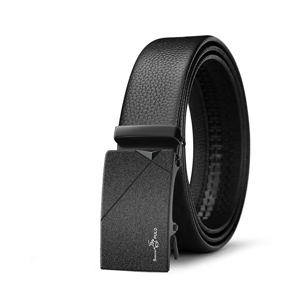 Men's Black Leather Belt with Smart Watch Buckle - Image 68