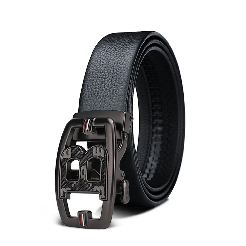 Men's Black Leather Belt with Smart Watch Buckle - Image 9