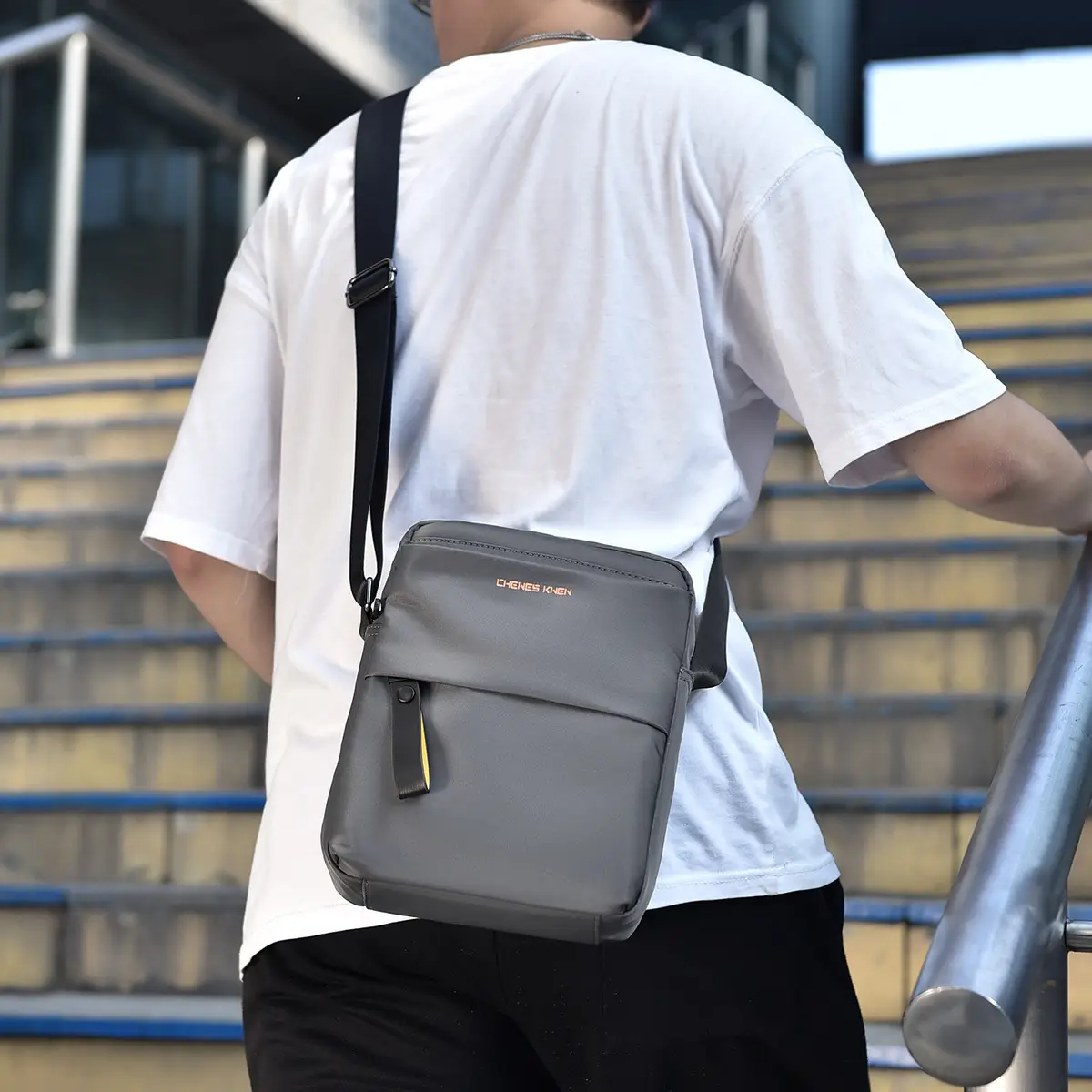 Men's Water-Repellent Crossbody Bag Large Capacity