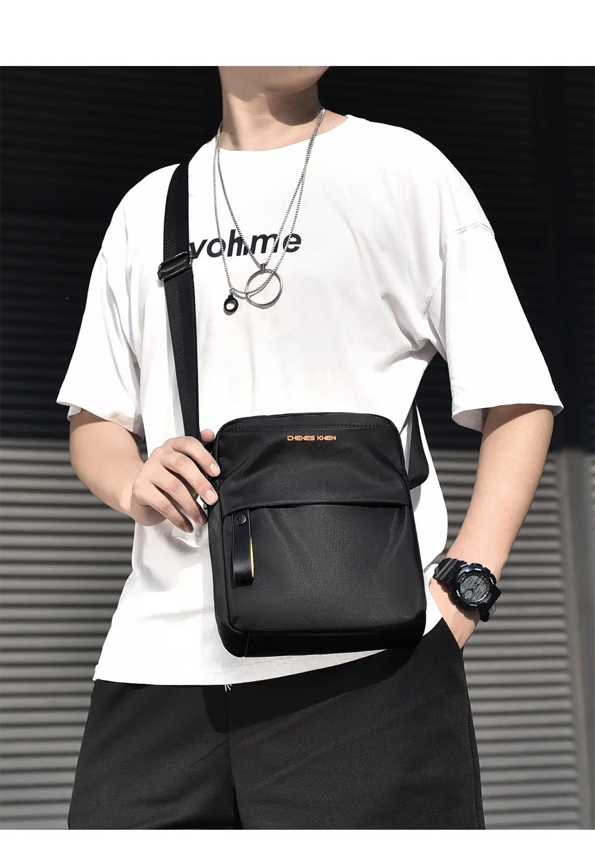 Men's Water-Repellent Crossbody Bag Large Capacity — feature 14