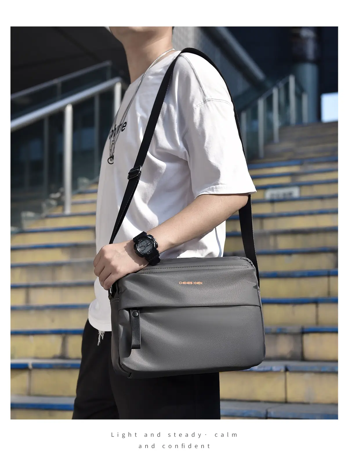 Men's Water-Repellent Crossbody Bag Large Capacity — feature 18