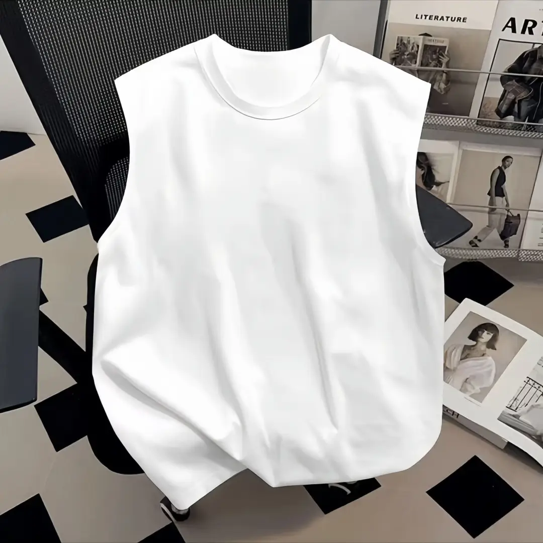 Boys 100% Cotton Sleeveless Vest White Summer - Image 9