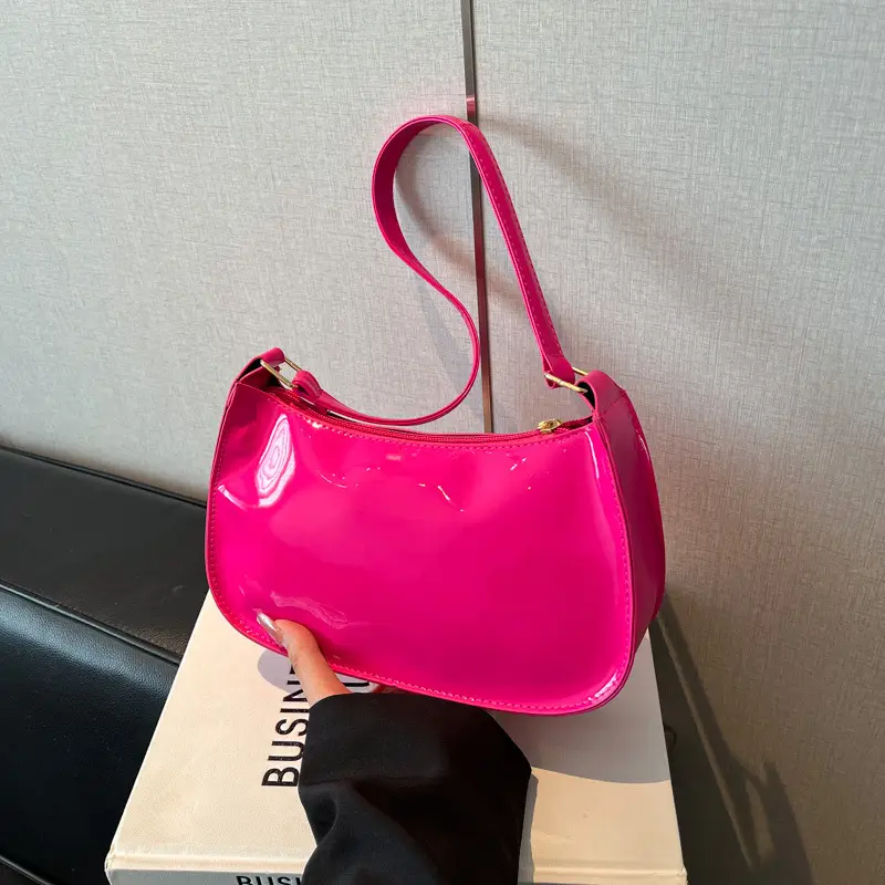 Retro Red Patent Leather Shoulder Bag 2025 - Image 5