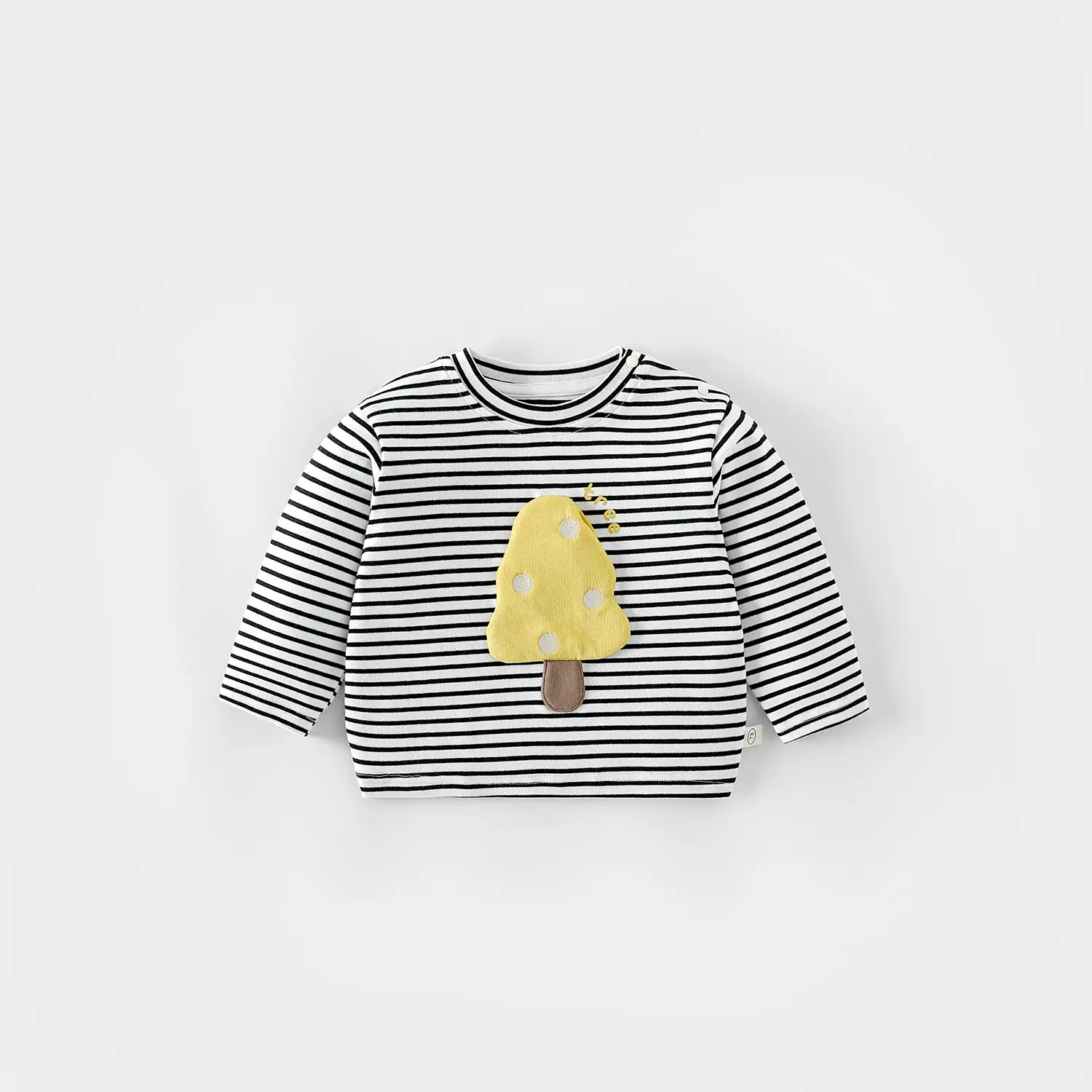 Children's Mushroom Patchwork T-Shirt Small Beige - Image 3