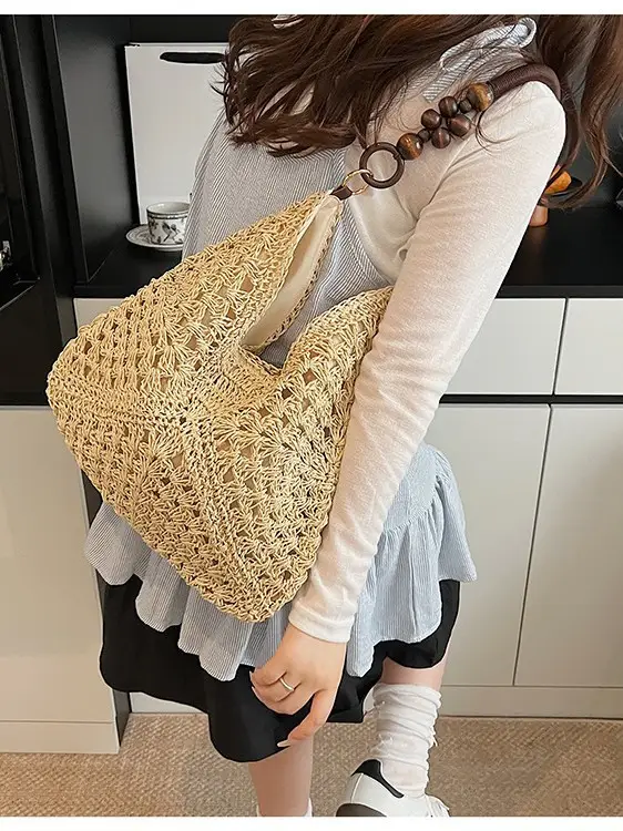 Woven Straw Shoulder Bag for Women 2025 New Seaside Vacation - Image 5