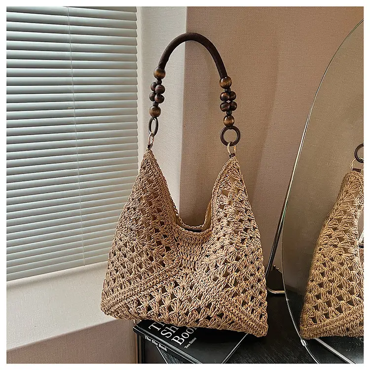 Woven Straw Shoulder Bag for Women 2025 New Seaside Vacation — feature 12