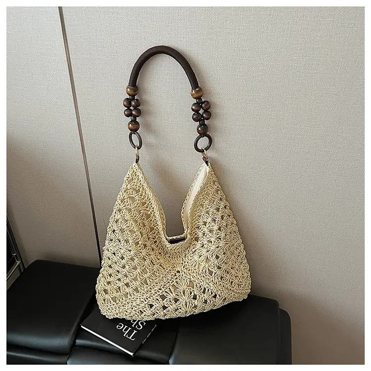 Woven Straw Shoulder Bag for Women 2025 New Seaside Vacation — feature 14