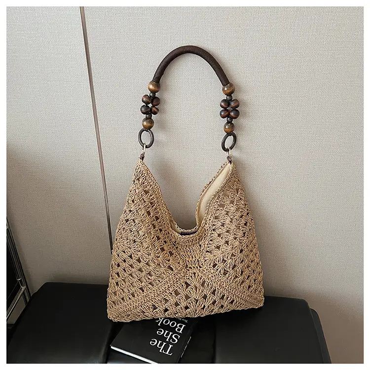 Woven Straw Shoulder Bag for Women 2025 New Seaside Vacation — feature 9