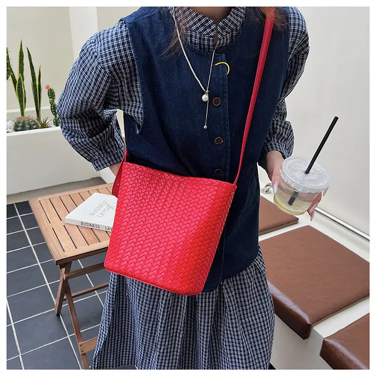Red Woven Crossbody Bag for Women Summer Commute — feature 29
