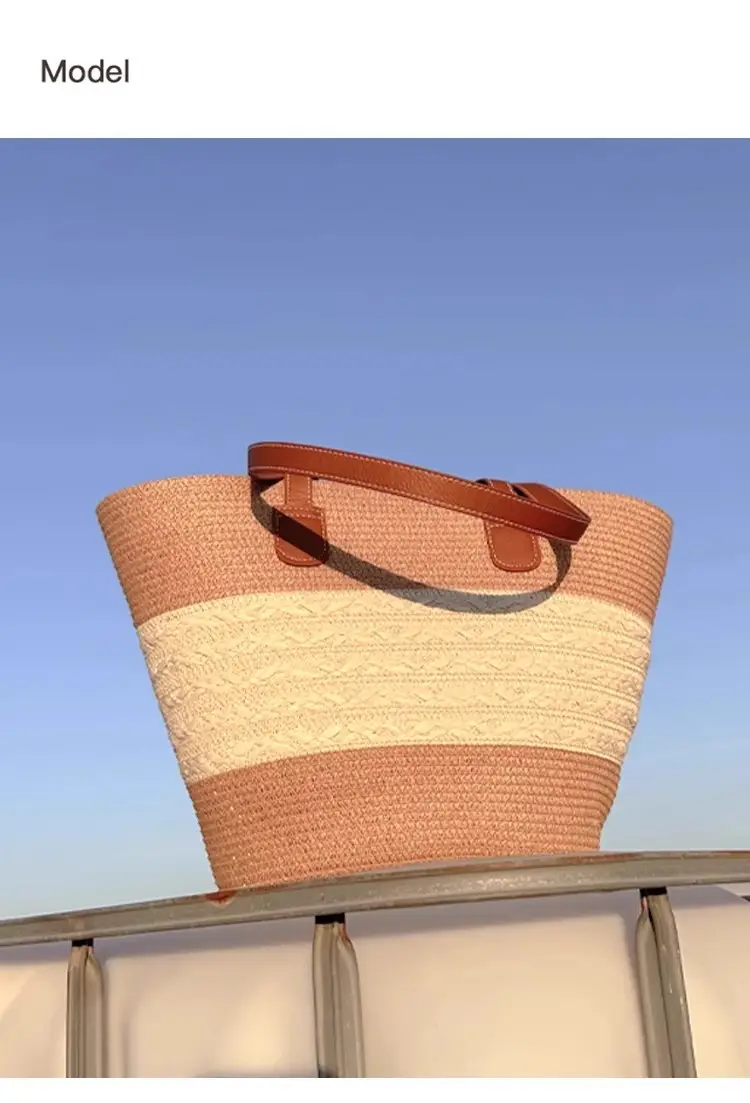 Women's Woven Straw Shoulder Bag Large Capacity — feature 1