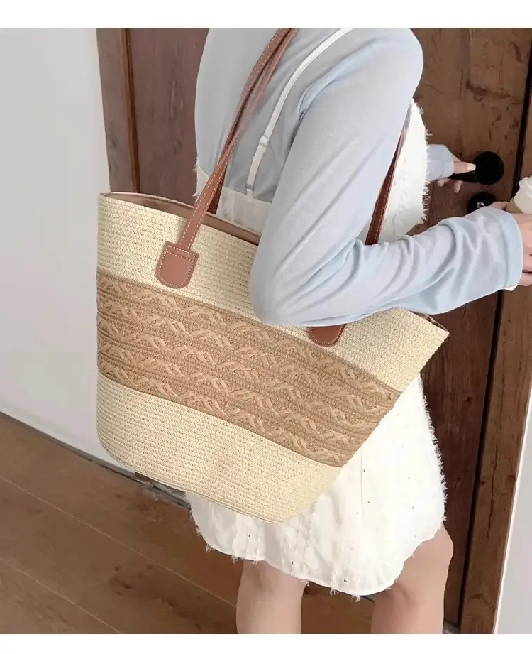 Women's Woven Straw Shoulder Bag Large Capacity — feature 10
