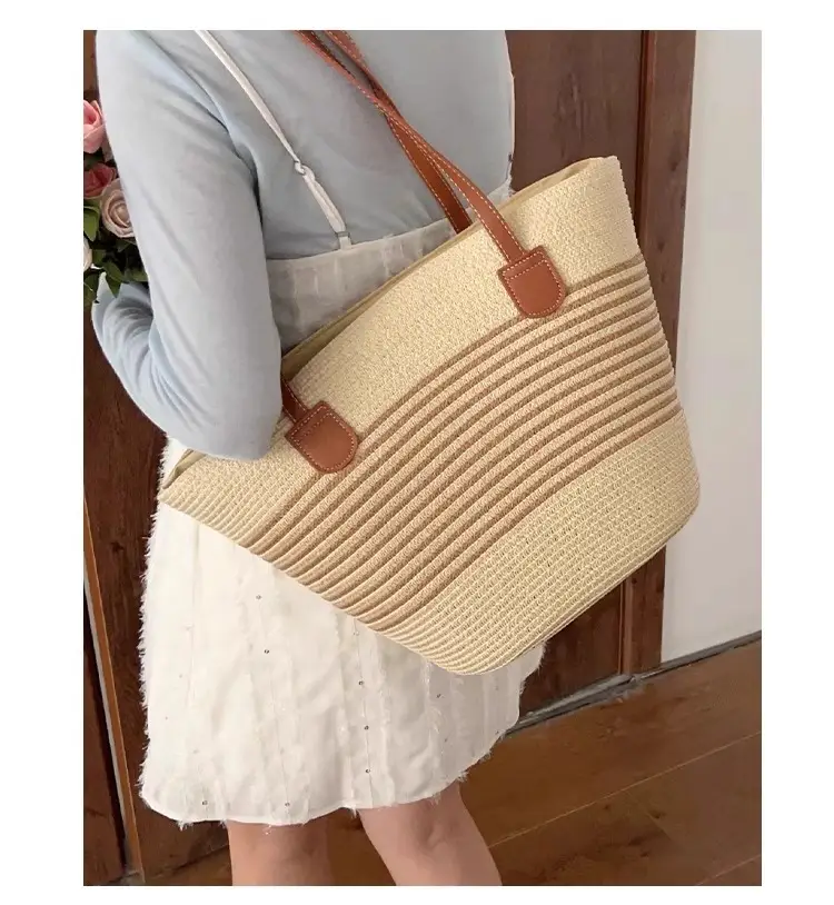 Women's Woven Straw Shoulder Bag Large Capacity — feature 11