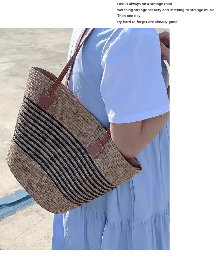 Women's Woven Straw Shoulder Bag Large Capacity — feature 8