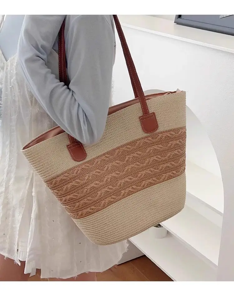 Women's Woven Straw Shoulder Bag Large Capacity — feature 9
